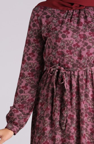 Floral-patterned Chiffon Dress 20y3064001a-01 Damson 20Y3064001A-01