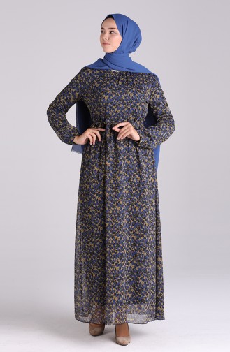 Dunkelblau Hijab Kleider 20Y3064001B-01