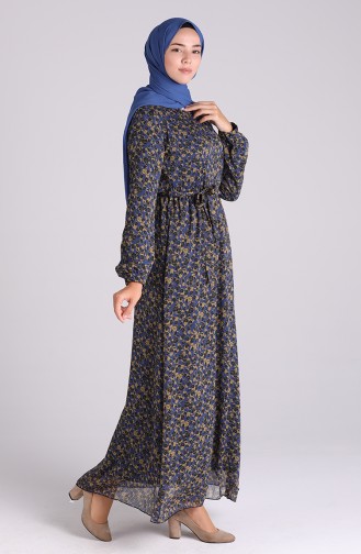 Dunkelblau Hijab Kleider 20Y3064001B-01