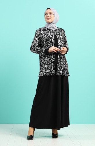 Schwarz Hijab Kleider 1284-01