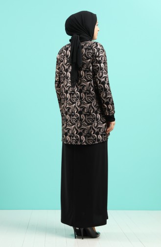 Schwarz Hijab Kleider 1284-02