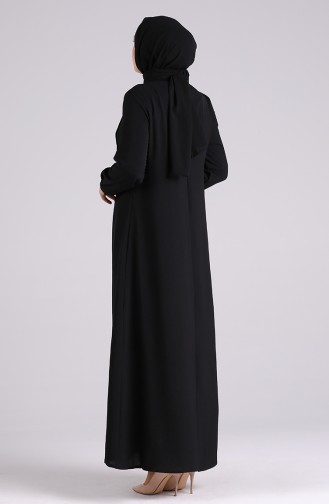 Büyük Beden Taş Baskılı Elbise 1313-01 Siyah