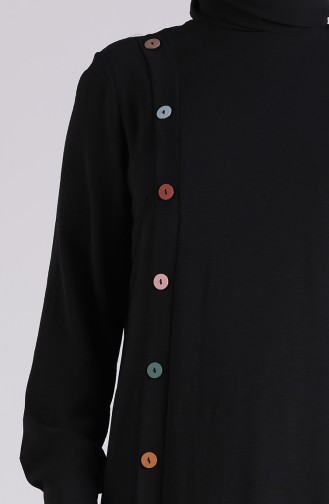 Plus Size Button Detailed Dress 1314-08 Black 1314-08