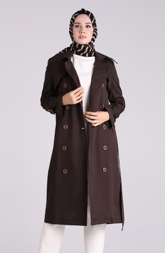 Trench Coat Couleur Brun 90007-01