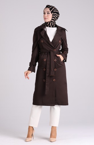 Trench Coat Couleur Brun 90007-01