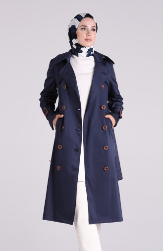 Trench Coat Bleu Marine 90007-02