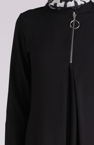 Zippered Summer Tunic 1215-01 Black 1215-01