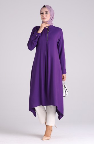 Zippered Summer Tunic 1215-02 Purple 1215-02