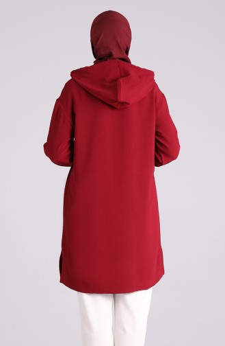 Kapüşonlu Tunik 2421-03 Bordo