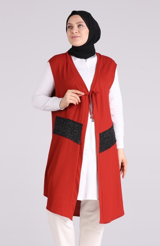 Gilet Sans Manches Couleur brique 1338-01