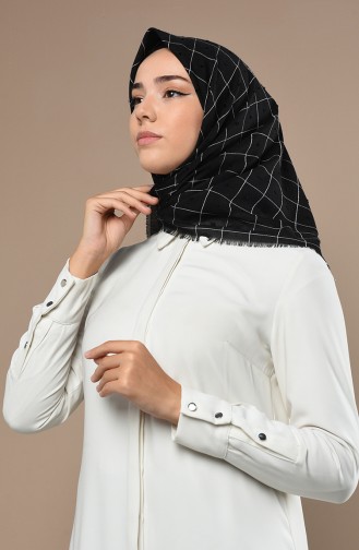 Kareli Ponponlu Eşarp 2536-05 Siyah