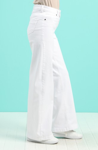Buttoned wide-leg Jeans 9100-05 White 9100-05