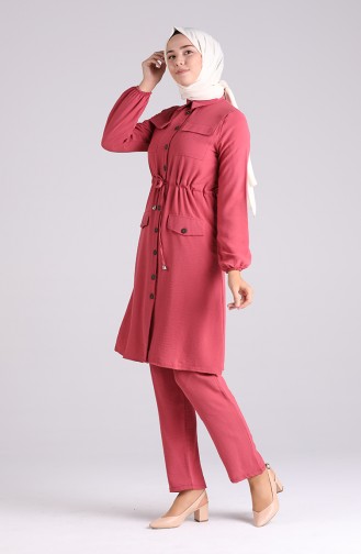 Aerobin Fabric Pocket Tunic Trousers Double Suit 5789-06 Dry Rose 5789-06
