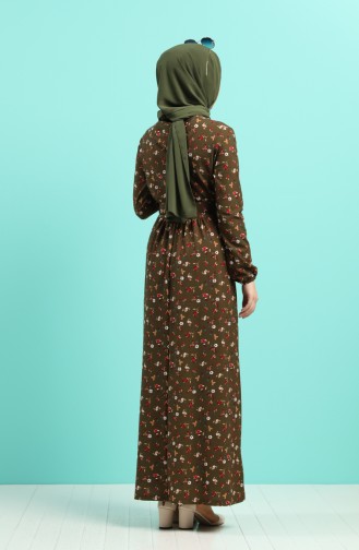 Khaki Hijab Kleider 0743H-01