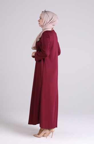 Dunkel Weinrot Hijab Kleider 1908-12