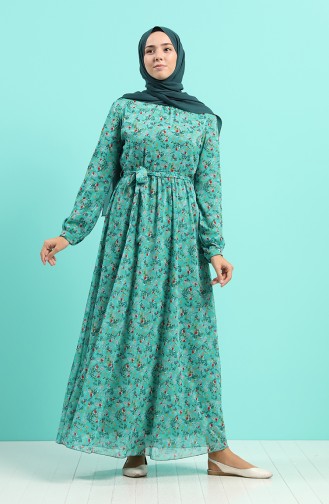 Unreife Mandelgrün Hijab Kleider 20Y3064001-06