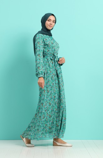 Unreife Mandelgrün Hijab Kleider 20Y3064001-06