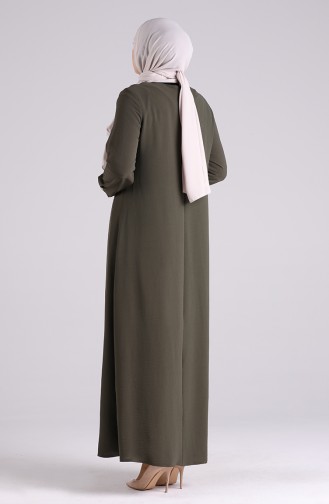 Plus Size Stone Printed Dress 1313-06 Khaki 1313-06