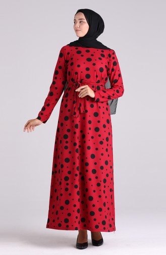 فستان أحمر كلاريت فاتح 5708F-07