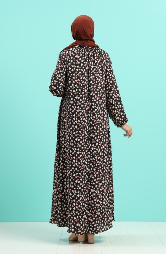Schwarz Hijab Kleider 3196-02