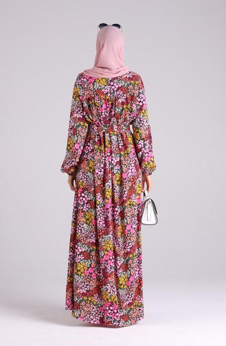 Fuchsia Hijab Kleider 8092D-01