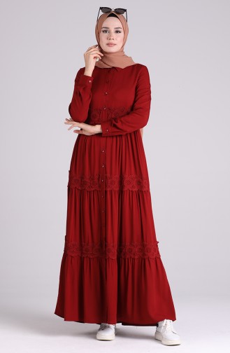 فستان أحمر كلاريت 8259-05