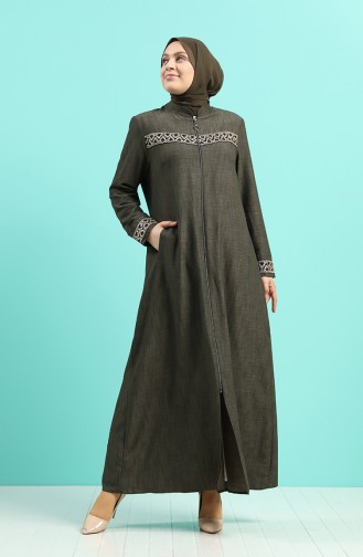 Khaki Abaya 1317A-01