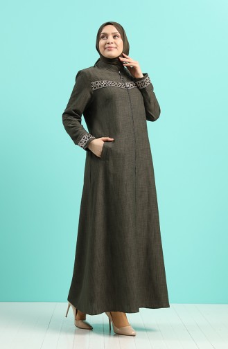 Khaki Abaya 1317A-01