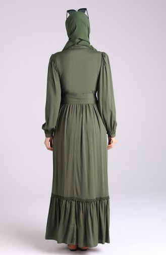 Khaki Hijab Kleider 8260-02