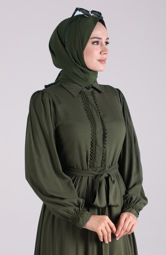 Khaki Hijab Kleider 8260-02
