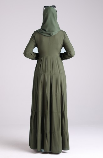 Khaki Hijab Kleider 8262-02