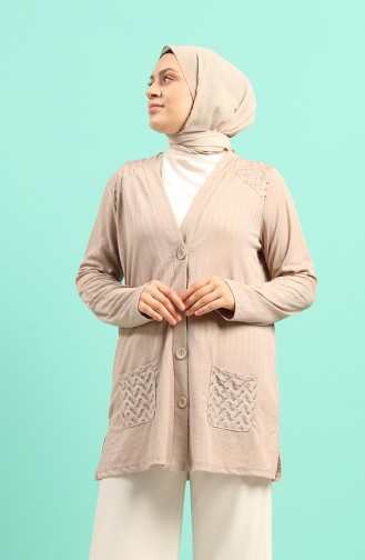 Beige Strickjacke 201384-01