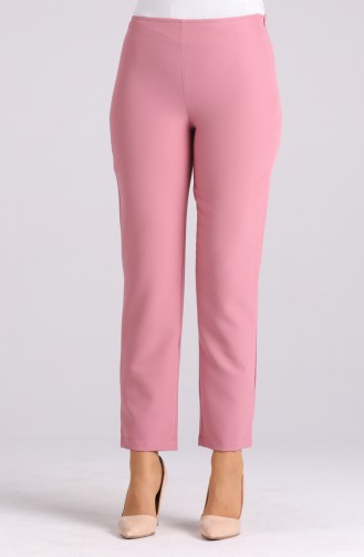 Side Zipper Lycra Trousers 9042-18 Dark Rose 9042-18