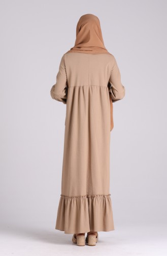 فستان بيج داكن مائل الى الوردي 1410-06
