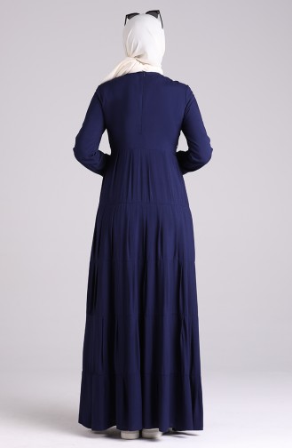 Dunkelblau Hijab Kleider 8262-05