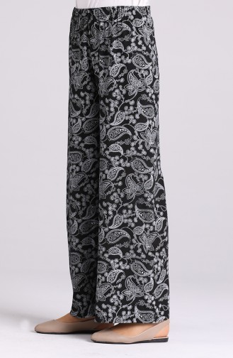 Patterned Trousers 0904a-01 Black White 0904A-01