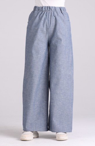 Baggy Pants with Pockets 9011-02 Denim Blue 9011-02