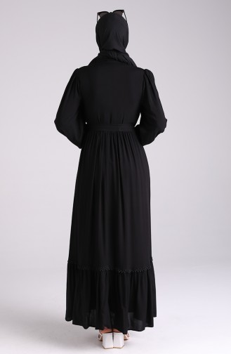 Schwarz Hijab Kleider 8260-05