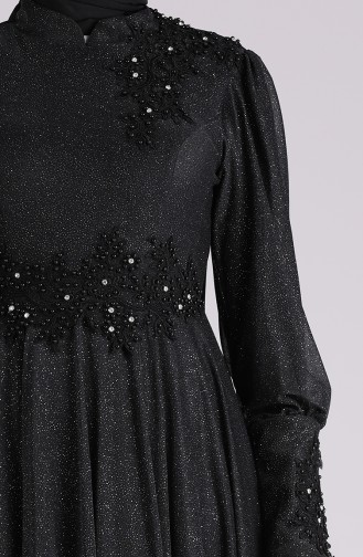 Lace Silvery Evening Dress 1550-06 Black 1550-06