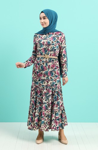 Lila Hijab Kleider 0381-01