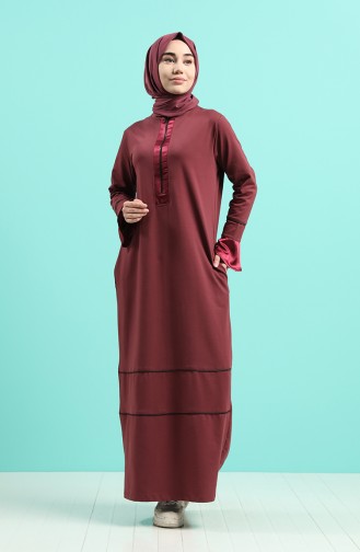 Robe Hijab Rose Pâle Foncé 0455-02