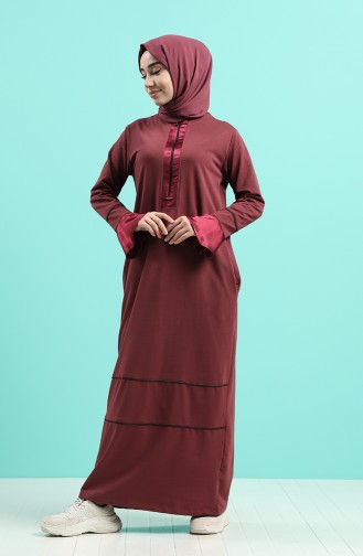 Robe Hijab Rose Pâle Foncé 0455-02