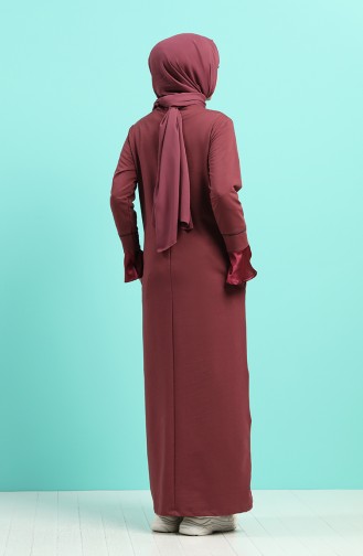 Robe Hijab Rose Pâle Foncé 0455-02