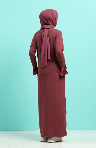 Dark Dusty Rose İslamitische Jurk 0455-02