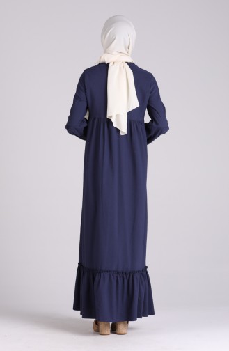 Navy Blue Hijab Dress 1410-03