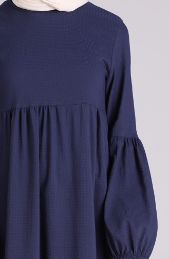 Navy Blue Hijab Dress 1410-03