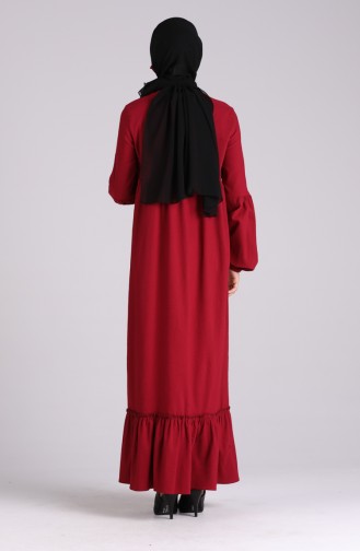 Weinrot Hijab Kleider 1410-04