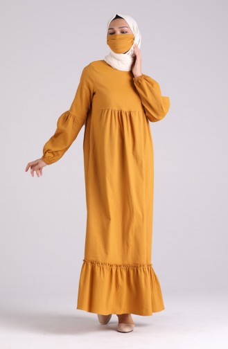 Mustard Hijab Dress 1410-05