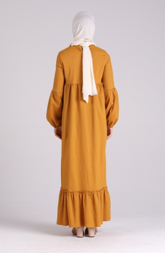 Mustard Hijab Dress 1410-05