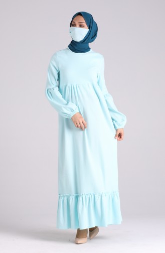 Babyblau Hijab Kleider 1410-08